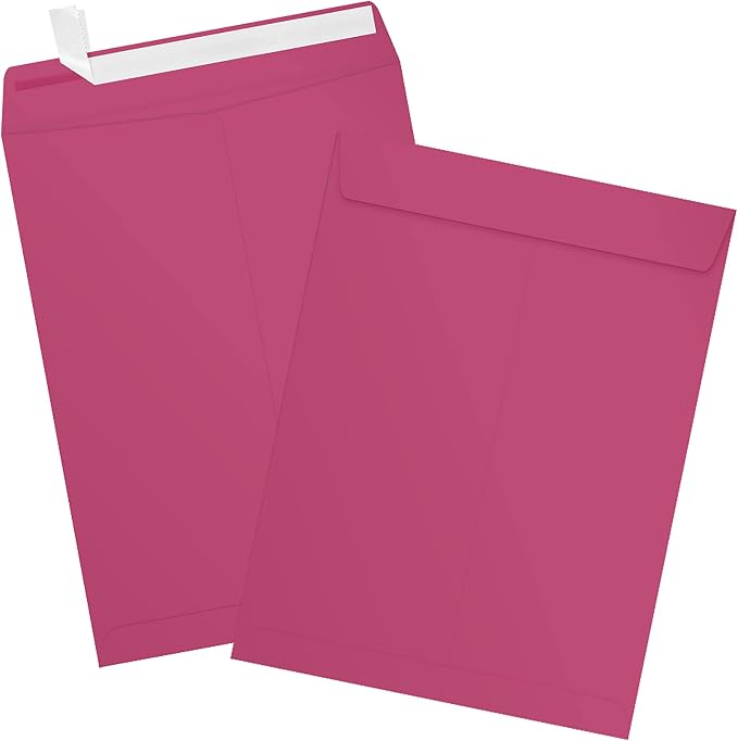 LUXPaper 9 x 12 Open End Envelopes | Peel & Press | Magenta Pink | 80lb. Text | - Image 3