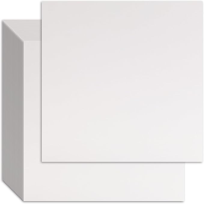 25 Pcs Book Board, Binder Board, Cover Board, Heavy Duty Chipboard for Book Binding, DIY Cardboard (White, 12 x 12 Inch 80PT)-DeskLoop Office