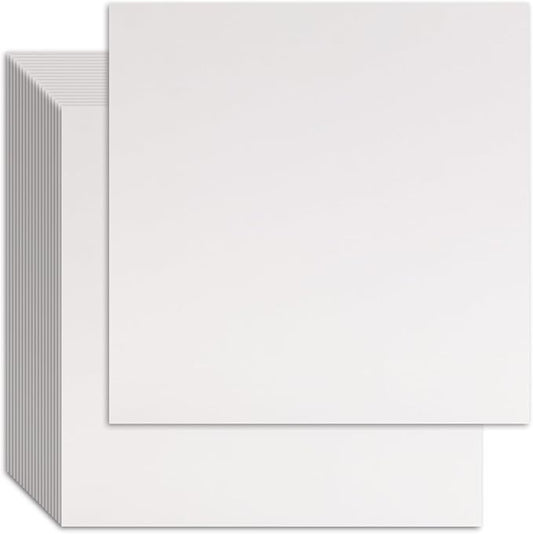 25 Pcs Book Board, Binder Board, Cover Board, Heavy Duty Chipboard for Book Binding, DIY Cardboard (White, 12 x 12 Inch 80PT)-DeskLoop Office