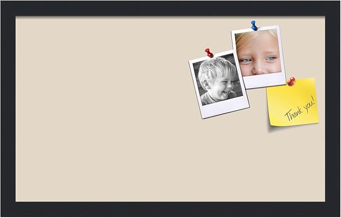 PinPix 20x12 Inch Cork Bulletin Board. This Decorative Framed Pin Board Comes with Desert Pastel Design and a Satin Black Frame. Ideal for Home Office Decor or Message Board (PinPix-1815)-DeskLoop Office