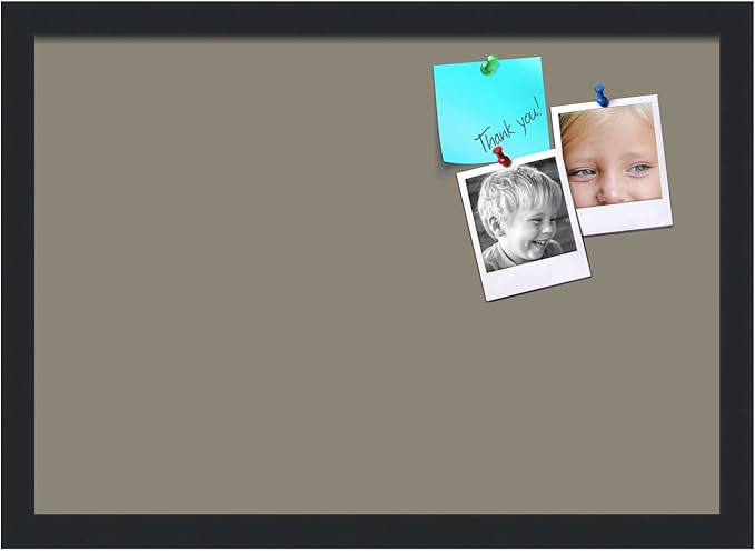 PinPix 20x14 Inch Cork Bulletin Board. This Decorative Framed Pin Board Comes with Pewter Design and a Satin Black Frame. Ideal for Home Office Decor or Message Board (PinPix-1812)-DeskLoop Office