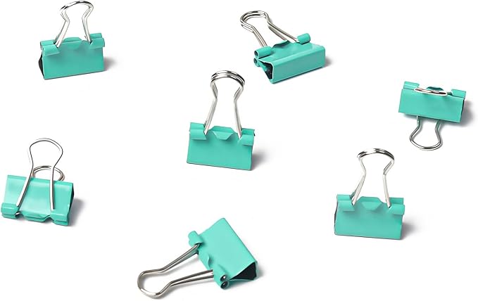 50 Pack Small Green Binder Clips 3/4 Inch, Colored Little Paper Clamps - Image 6