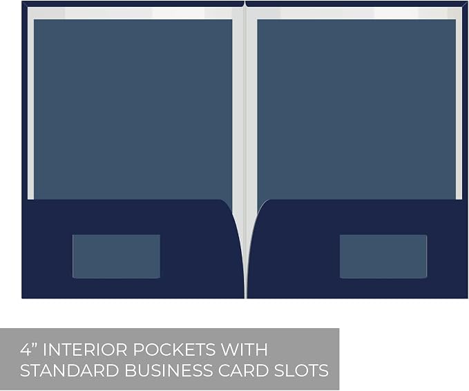Linen Texture Navy and Gold Tax Return Folders / 25 Business Document Folders / - Image 2