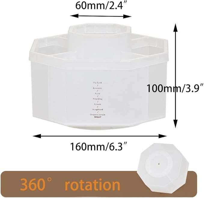 Desk Organizer, 360-Degree Rotating Multi-Functional Pen Holder, 5 Compartments Desktop Stationary Organizer, Home Office Art Supply Storage Box Caddy (Semitransparent)-DeskLoop Office
