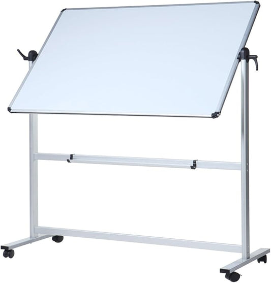 VIZ-PRO Double-Sided Magnetic Mobile Whiteboard, 60 x 36 Inches, Rolling Dry by VIZ-PRO