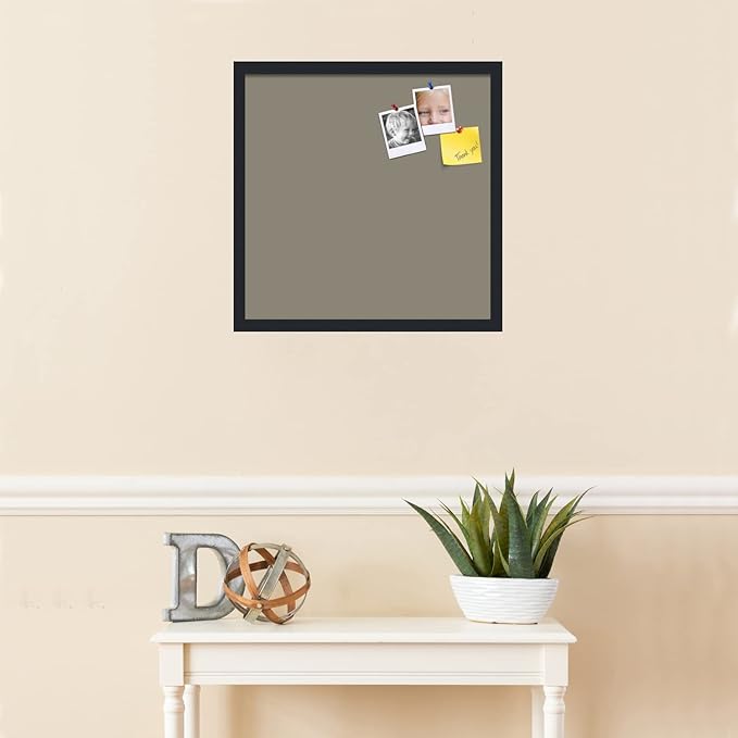 PinPix 20x20 Inch Cork Bulletin Board. This Decorative Framed Pin Board Comes with Pewter Design and a Satin Black Frame. Ideal for Home Office Decor or Message Board (PinPix-1812)-DeskLoop Office