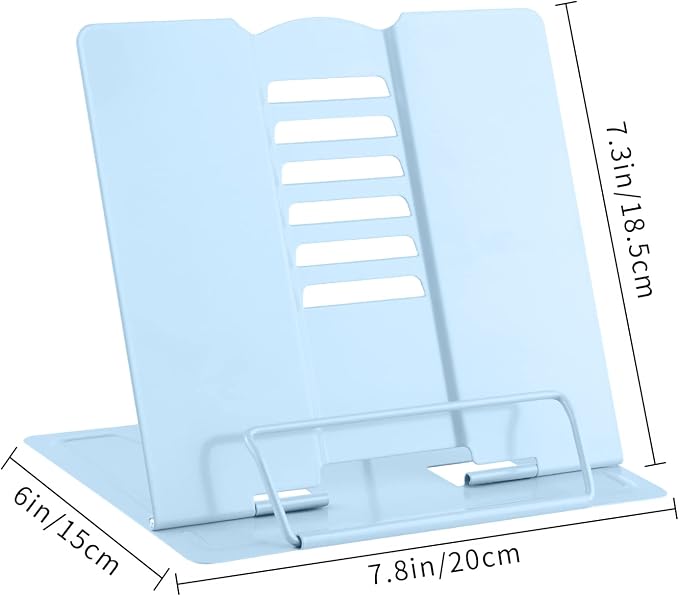 MSDADA Desk Book Stand Metal Reading Rest Book Holder Adjustable Document - Image 4