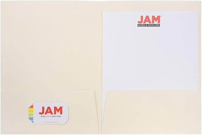 JAM PAPER Two Pocket Textured Linen Presentation Folders - Image 3
