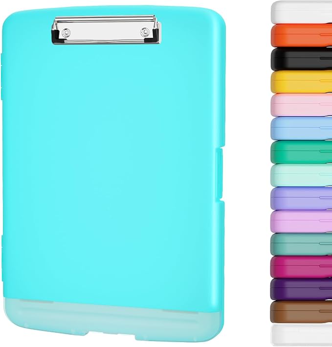 Piasoenc Clipboard with Storage, 8.5 x 11 Organization Box with Pen Holder and by Piasoenc