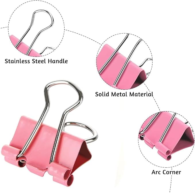 60Pcs Binder Clips, 15mm Small Bulldog Clips, Colored Metal Foldback Clips - Image 3