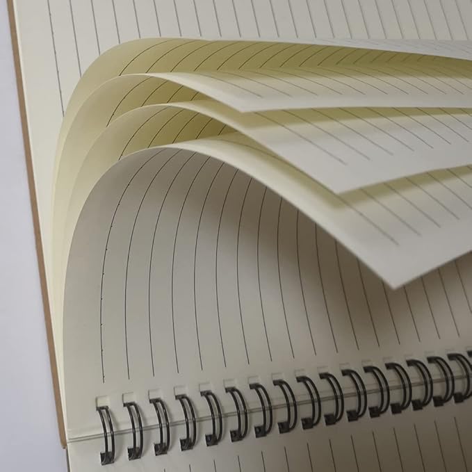 YUREE B5 Spiral Notebook Lined, Spiral Ruled Journal with Hard Kraft Cover, 70 Sheets (140 Pages), 10.3" x 7.2", 3-Pack, Brown-DeskLoop Office