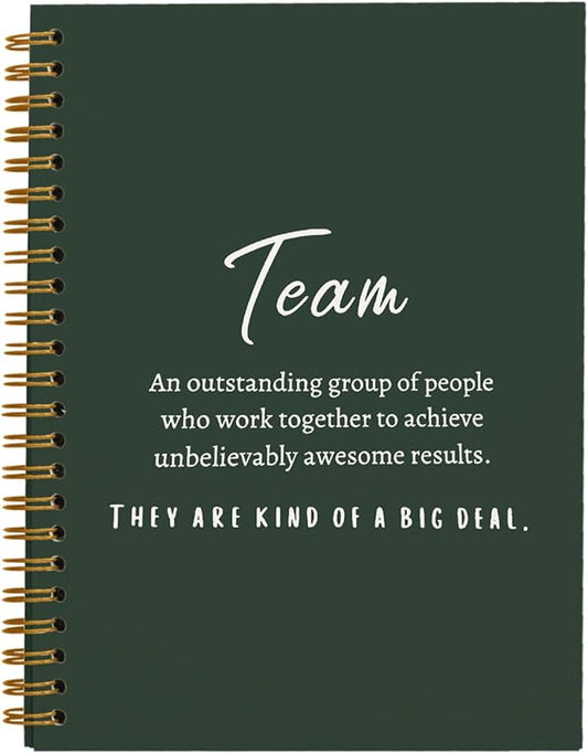 Dark Green Meeting Notebook for Work, Employee Appreciation Gifts, Team Gifts for Employees, Journals for Writing, Thank You Gifts for Women Men Leader Boss Manager Mentor Coworkers, 5.5"x8.3"