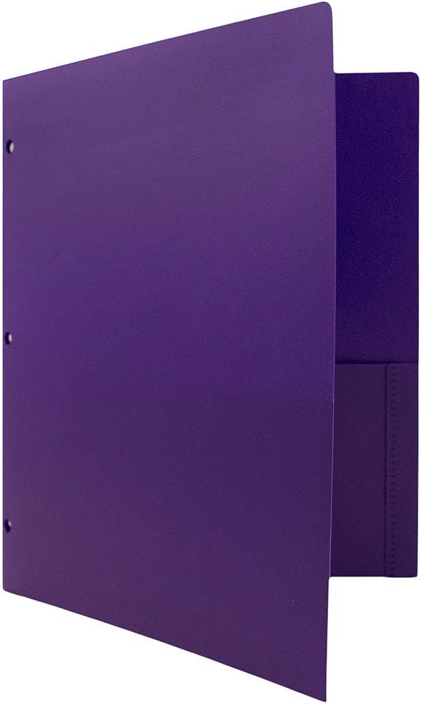 JAM PAPER Heavy Duty Plastic 3 Hole Punch Pocket Folders - Image 5