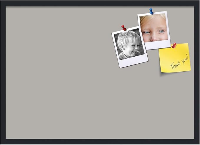 PinPix 34x24 Inch Cork Bulletin Board. This Decorative Framed Pin Board Comes with Dark Stone Design and a Satin Black Frame. Ideal for Home Office Decor or Message Board (PinPix-1808)-DeskLoop Office