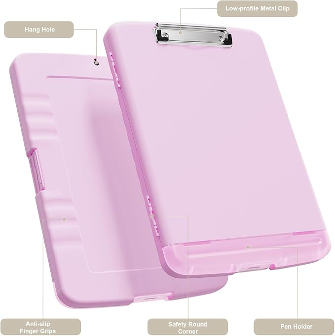 Piasoenc Clipboard with Storage, 8.5 x 11 Organization Box with Pen Holder and - Image 2