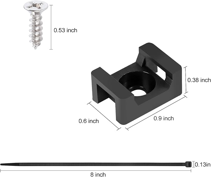100 Pcs Cable Zip Tie Saddle Type Mounts Base - Image 2