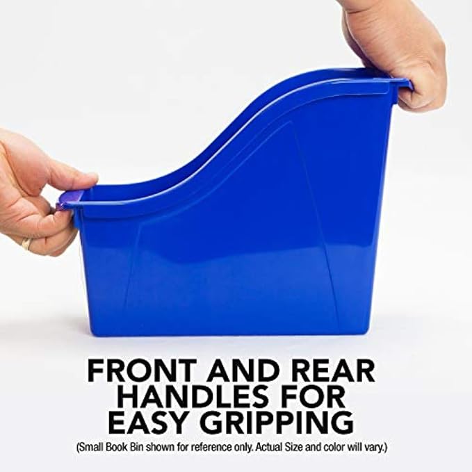 Storex Large Book Bin, Interlocking Plastic Organizer - Image 3
