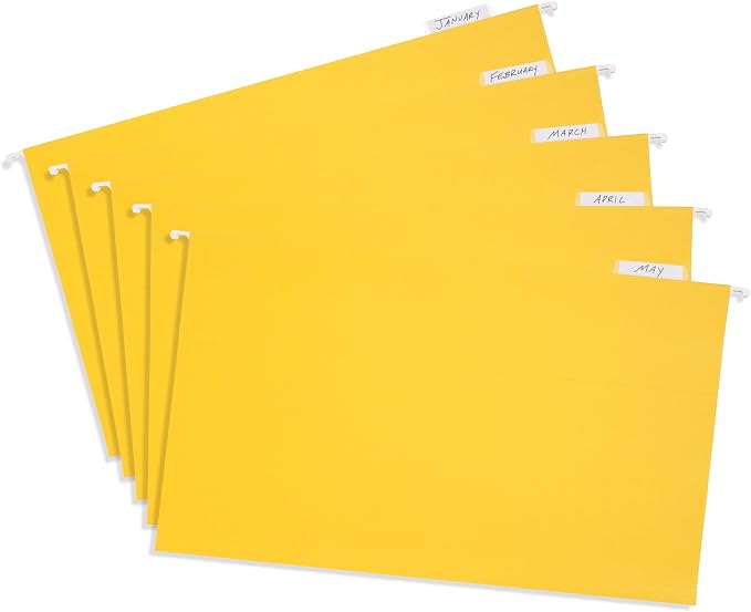 25 Blue Summit Supplies Yellow Legal Size Hanging File Folders - Image 5