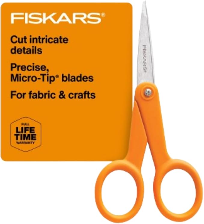 Fiskars Premier No. 5 Micro-Tip Orange-Handled Fabric Scissors, Double Loop by Unknown