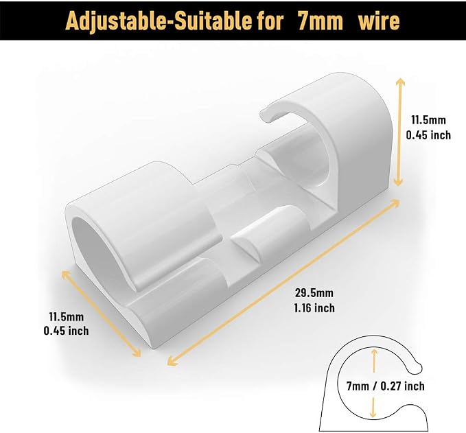 Cable Clips with Strong Self-Adhesive, XIAOXI Cable Management TV PC Wire - Image 5
