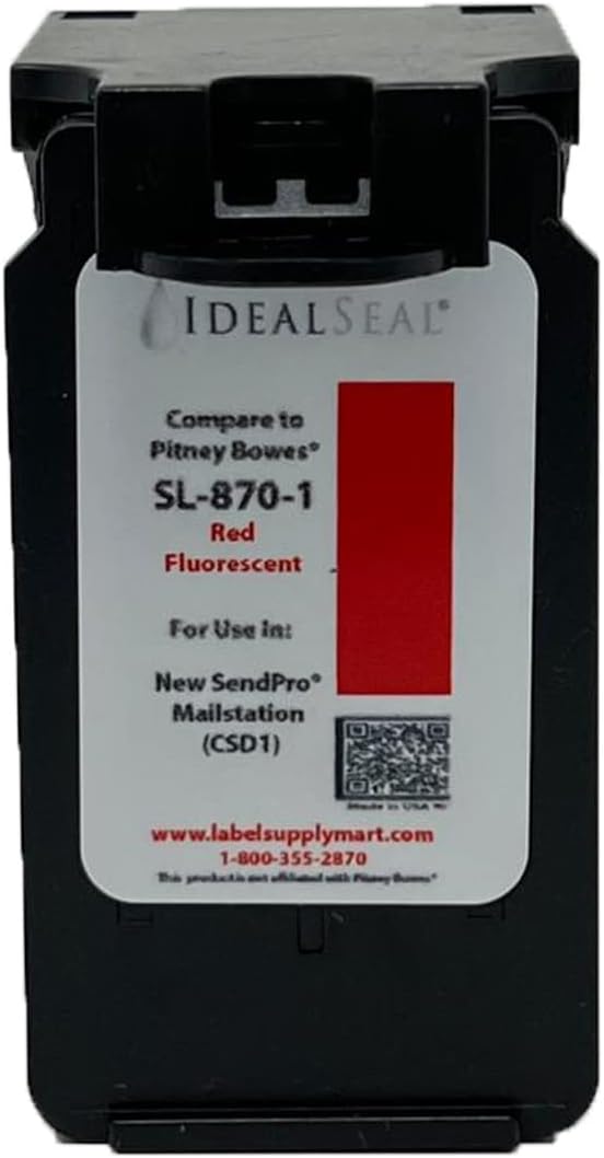 IDEALSEAL Replacement Postage Ink for SL-870-1 Red Ink Cartridge for New SendPro Mailstation (CSD1) (1 Pack)-DeskLoop Office