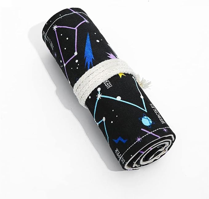 DIYOMR 12/24/36/72 Slots Pencil Wrap Pencil Rolls, Artist Colored Pencil Roll - Image 6