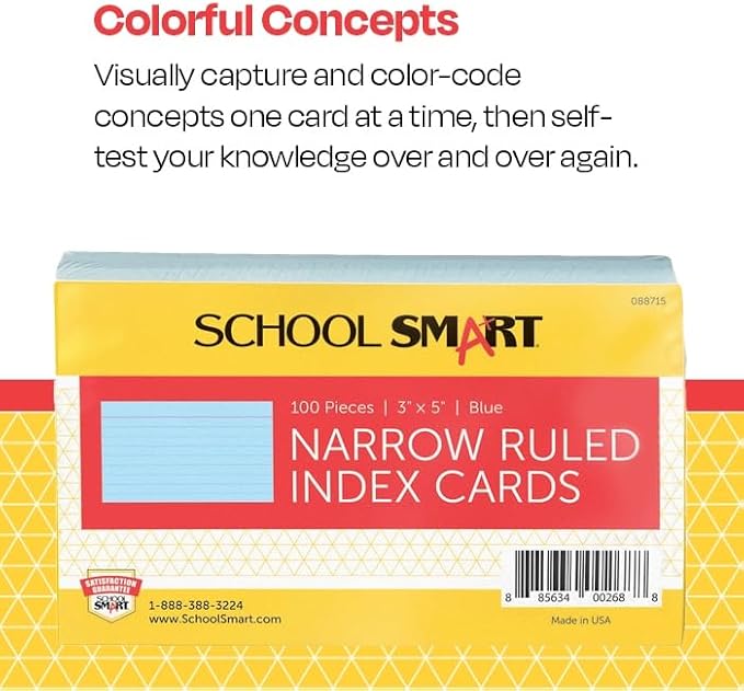 School Smart Ruled Index Cards, 3 x 5 Inches - Image 3