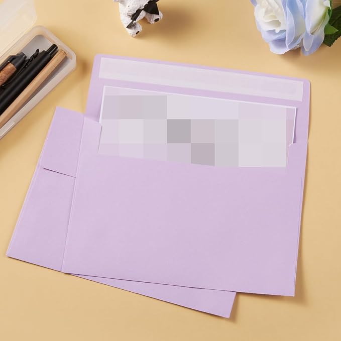 50 Pack 5 x 7 Envelopes A7 Self Seal, 5.24 x 7.21 Inches, Light Purple | - Image 6