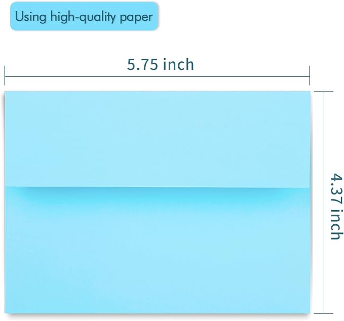 100 Pack A2 Baby Blue Envelopes Self Sealing Adhesive Perfect - Image 3