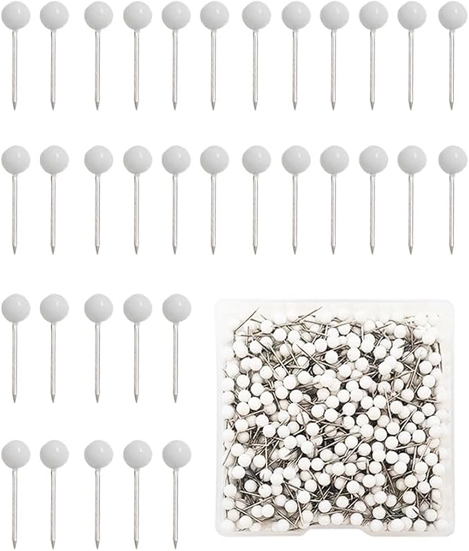 500 Pieces Map Push Pins, Small Round Head Marking Pins, Round Head Push Pin by Unknown