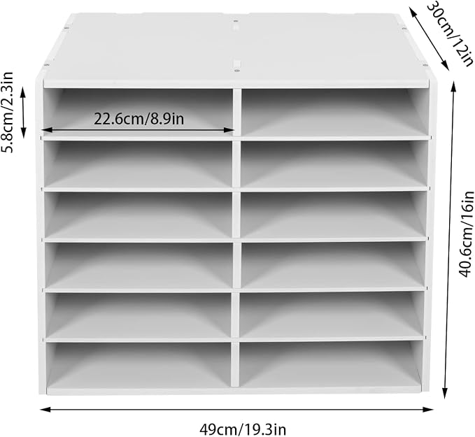 Literature Organizer Sorter for Desk, 12 Slots Adjustable File Sorter Mail - Image 5