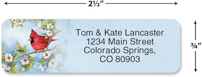 Colorful Images Year of Remembrance Rolled Personalized Return Address Mailing Labels with Dispenser, 5 Designs, Set of 500, Small ¾ x 2½ Inch Size, Custom Self-Adhesive Sticker Roll
