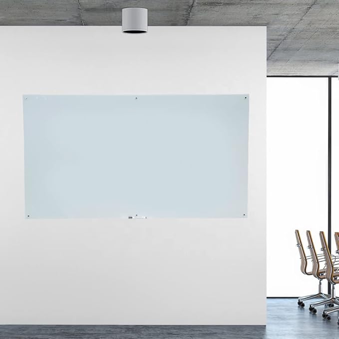 Glass Dry Erase Board - Magnetic Whiteboard with Frameless Mounting, Premium Tempered Glass Surface & Accessory Tray - Perfect for Office, Classroom, or Home (60" x 40")-DeskLoop Office