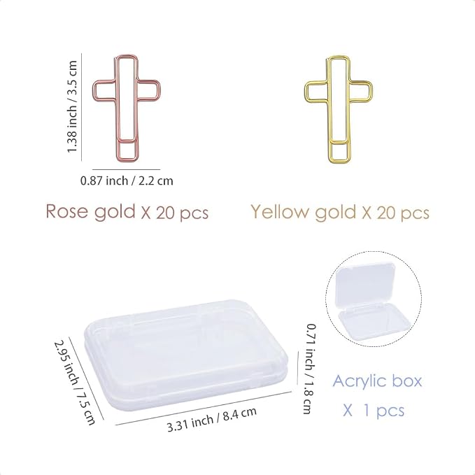 OWLFAVO 40pcs Cross Shape Paper Clips - Image 2