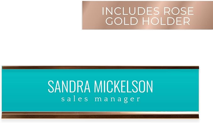 Personalized Turquoise Desk Plate / 2" x 8" Custom Teal Desk Sign/Chic Name - Image 2