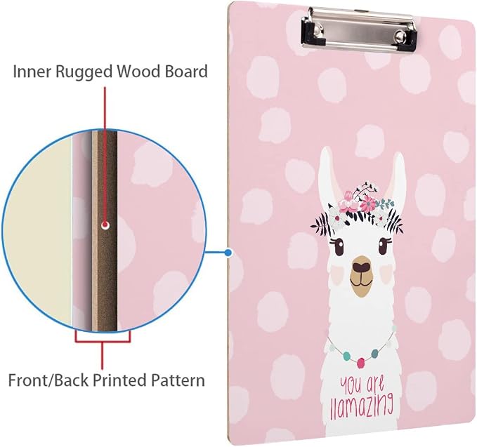 Britimes Clipboard Decorative Office School Hardboard Wood Nursing Clip Board - Image 4