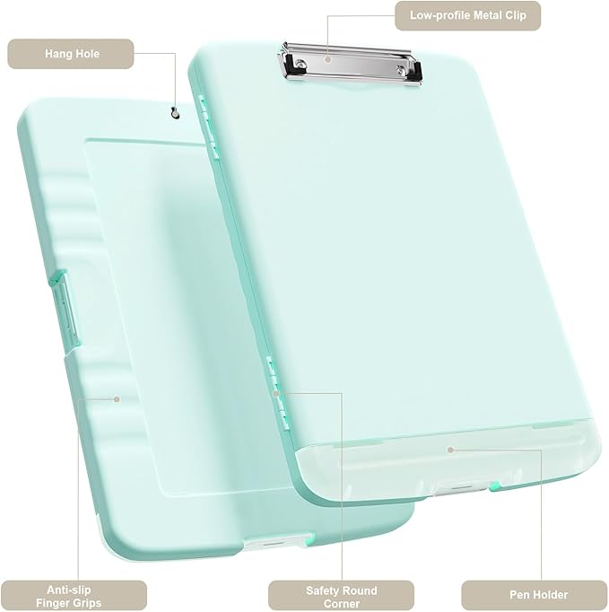 Piasoenc Clipboard with Storage, 8.5 x 11 Organization Box with Pen Holder and - Image 2