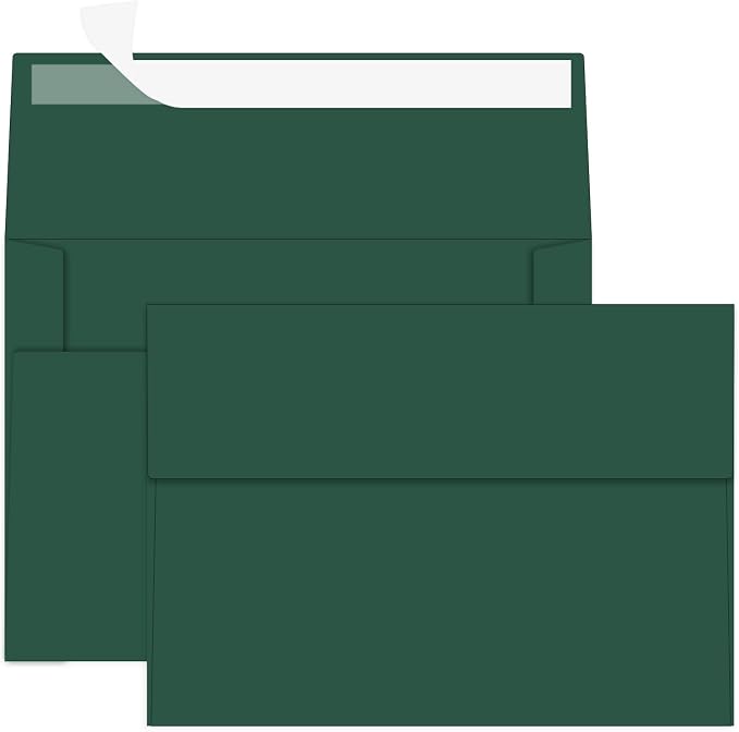 100 Packs Green 5x7 Envelopes, A7 Envelopes by Ouzoustate
