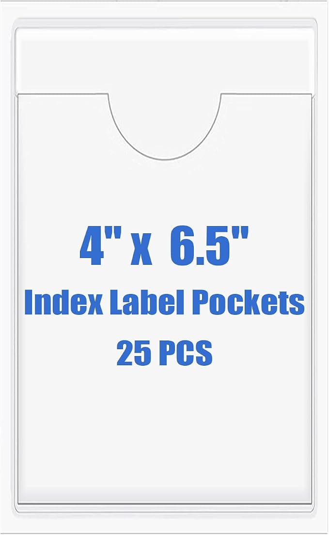 Origin-Joy 25 PCS Self-Adhesive Index Label Pockets by Origin-Joy