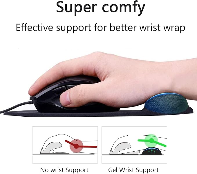 Ergonomic Mouse Pad with Wrist Rest, Gel Wrist Support Mousepad, Pain Relief - Image 3