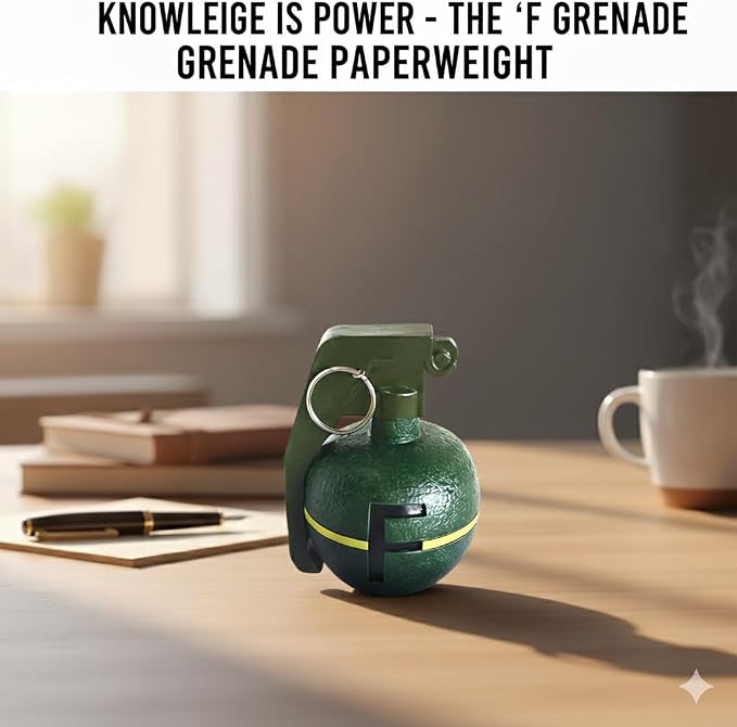 Initial Bomb Grenade Green Paperweight Humor Decor - Image 7