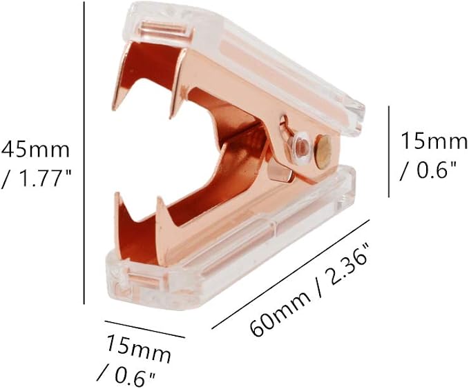 NatSumeBasics Staples Remover Rose Gold Clear Acrylic Staple Puller Removal Tool - Image 8