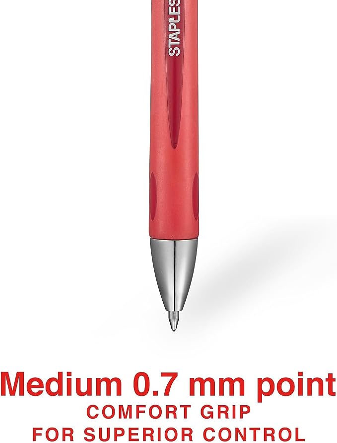 STAPLES Retractable Gel Pens, Medium Point 0.7mm, 12 Pack – Sonix - Image 3