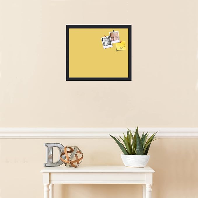 PinPix 18x15 Inch Cork Bulletin Board. This Decorative Framed Pin Board Comes with Honey Pastel Design and a Satin Black Frame. Ideal for Home Office Decor or Message Board (PinPix-1810)-DeskLoop Office