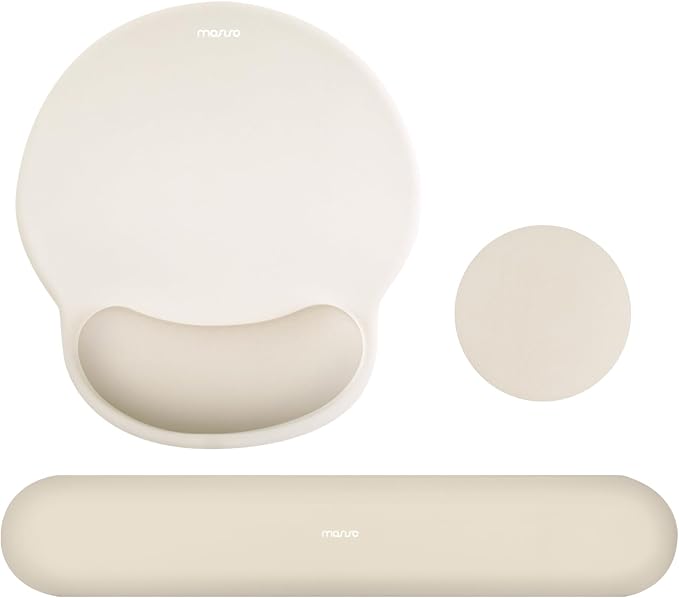 MOSISO Wrist Rest Support for Mouse Pad&Keyboard Set, Circle Curved Ergonomic by MOSISO