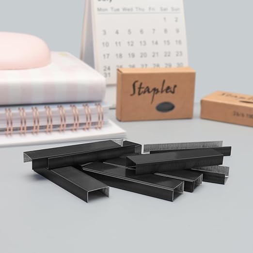NatSumeBasics 3000 Black Staples 26/6 Standard Colored Staple Refill - Image 2