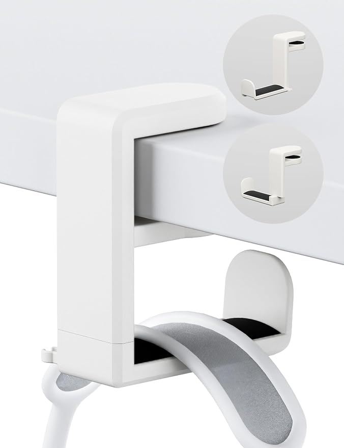Headphone Hook Under Desk Holder 360-Degree Adjustable Rotation, easy spring by Celerion