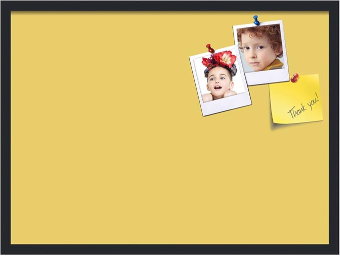 PinPix 30x22 Inch Cork Bulletin Board. This Decorative Framed Pin Board Comes with Honey Pastel Design and a Satin Black Frame. Ideal for Home Office Decor or Message Board (PinPix-1810)-DeskLoop Office