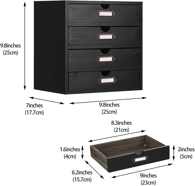Wooden Storage Box Rustic Desktop Organizer - Image 3