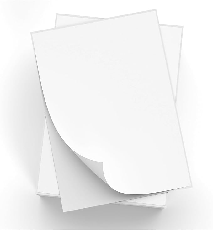 5000 Full Sheets Sticker Paper for Laser & Ink Jet Printers, 8.5" x 11" Full by NefLaca